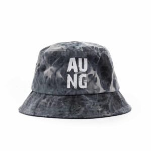Tie Dyed Jean Screen Printing Grey Denim Bucket Hat SFG-210421-5-1