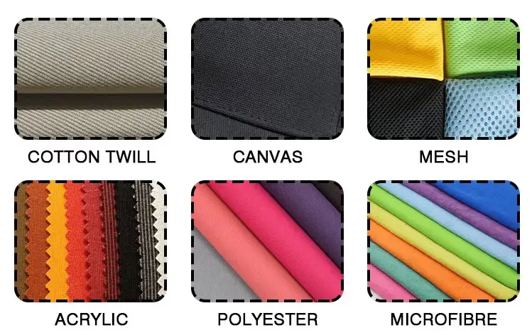 custom dad cap fabric selections