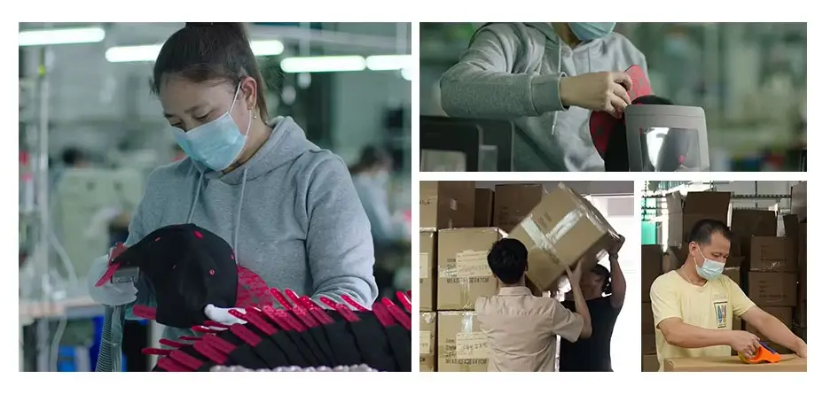 custom dad hat inspection and packaging