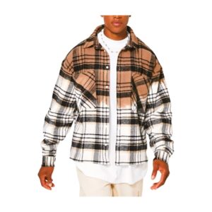 Custom Men's Polyester / Cotton Thick Warm Plaid Long Sleeve Casual Velvet Shirt