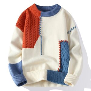 Men's Warm High Collar  Knitted Cotton Fashion Casual Sweater