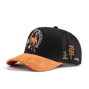 Men's Fashion Suede Baseball Cap With Custom 3D Embroidery logo